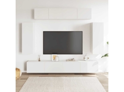 Vidaxl 6 Pcs Conjunto De Móveis De Tv Derivados De Madeira Branco