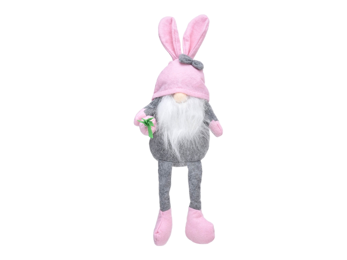 Muñeco Gnomo Conejo De Páscoa De Tela Suave Com Pernas Longas Ornamento Sem Rosto Para Decoração De Casa Chapéu Rosa