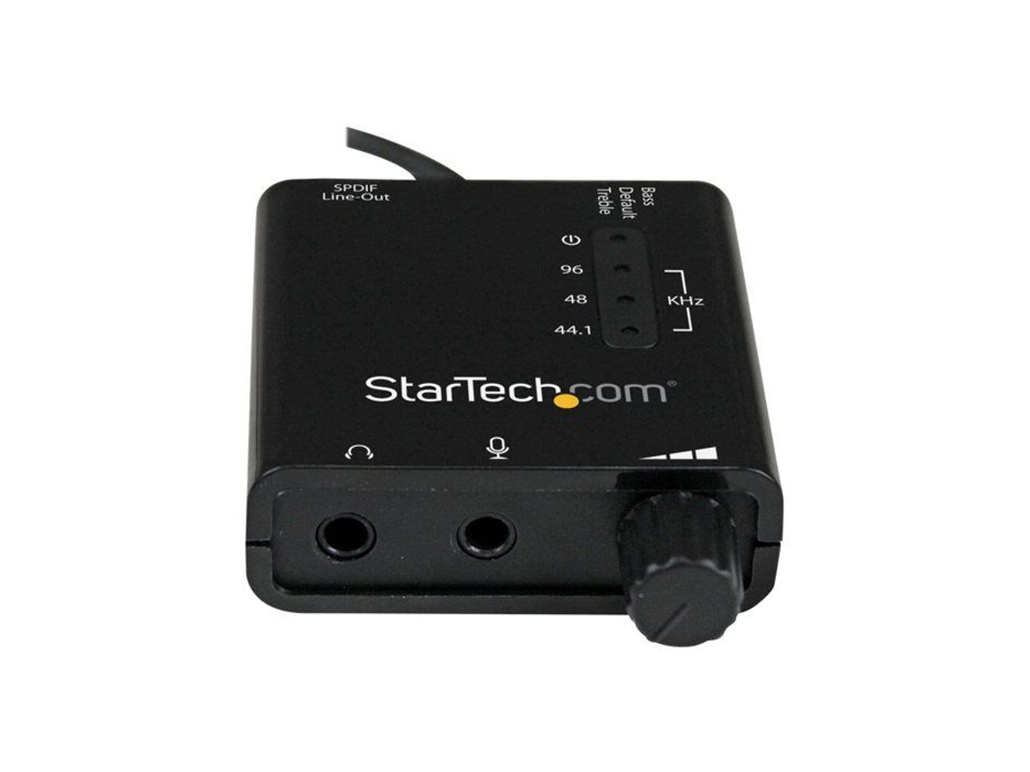 Placa De Som Usb Externa Com Saída De Áudio Digital Spdif Startech Icusbaudio2d 96 Khz/24 Bits Preto Slowmoose