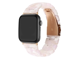 Pulseira de resina compatível com Huawei, Apple Watch 10e e Samsung Watch 7, design transparente em cerâmica, estampa.