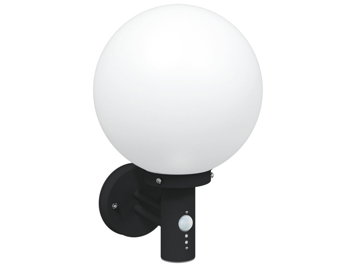 Luz De Parede Externa Com Sensor Vidaxl Preto Plástico
