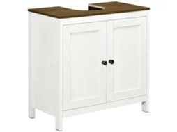 Móvel Sob Pia BTFORUS com 2 Portas,Prateleira 60x30x60cm Branco e Madeira