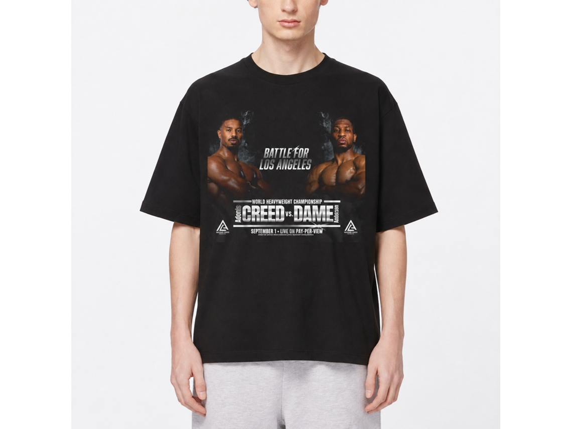 Rockinstone Rocky Movie Creed V Dame Black Adult T-shirt Size:xxxl