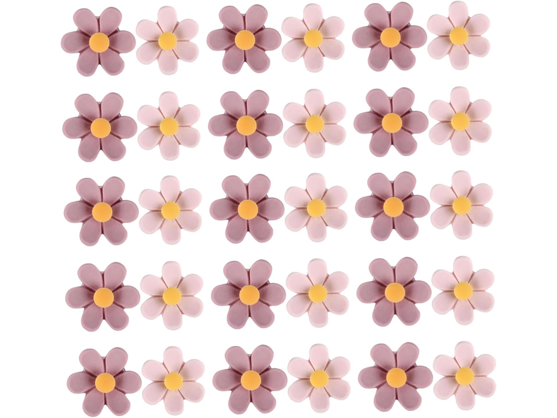 50 Peças de Tachinhas Decorativas em Formato de Flor, Alfinetes de Parede Criativos, Alfinetes de Cortiça Plana para