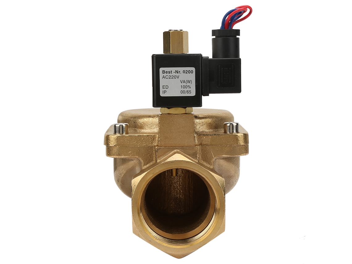 Válvula Solenóide Elétrica Brass Laxiscreed Normalmente Aberta Para Água E Ar