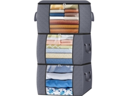 Conjunto De 3 Sacos Organizadores De Roupa, Dobráveis, Com Zíper, Para Quarto, Guarda-roupa, Roupas E Cobertores, Com Alça Yu