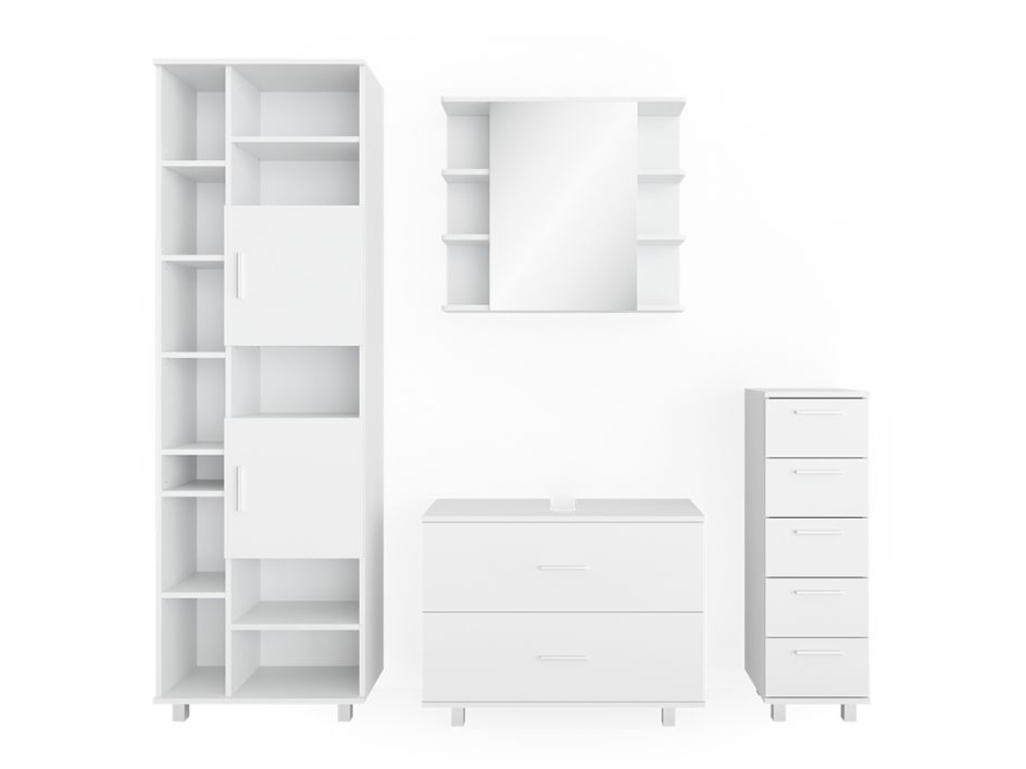 Conjunto De Móveis Para Banheiro Ilias, 4 Peças, Branco, Vicco