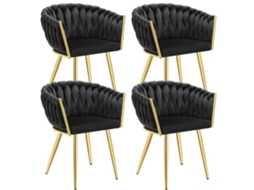 Conjunto De Cadeiras Astano Veludo, Design De Nó Tectake