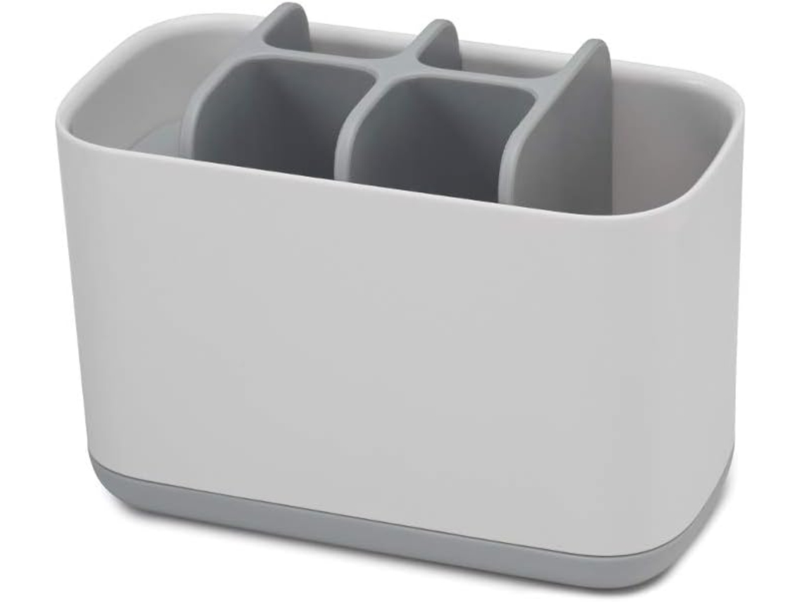 Suporte Higiénico Grande Para Escovas E Tubos De Pasta Branco/cinza