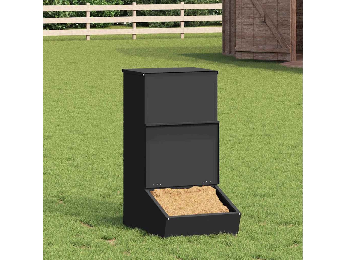 Vidaxl Comedouro Para Porcos Preto 55 X 38 X 76 Cm 20 Kg