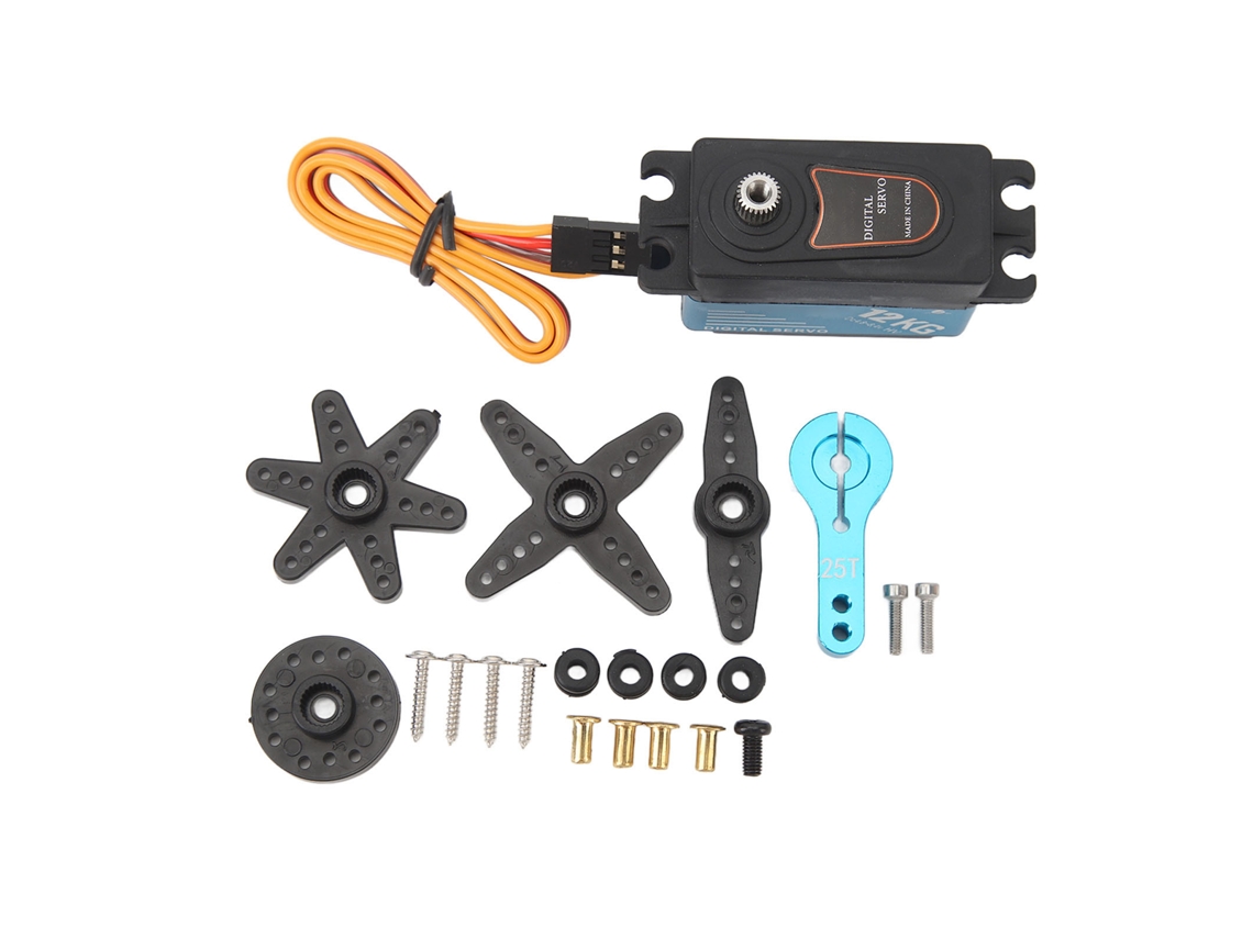Mali 2 Conjuntos Servo Digital Rc 25t 12kg Alto Velocidade Azul À Prova D'água Braço Suporte para Carro Rc Tamiya 1/10