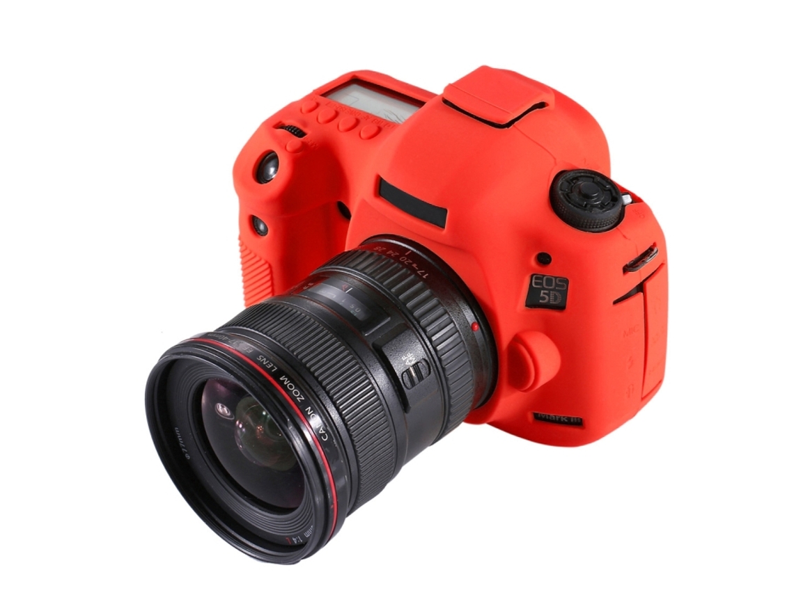 Capa Protetora De Silicone Macio Para Canon Eos 5d Mark Iii / 5d3 Vermelho