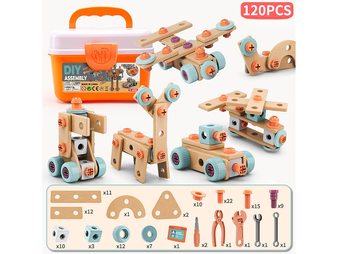 Conjunto De Ferramentas Infantil, 120 Pcs Brinquedos Educativos Para Montar, Presentes De Aniversário/natal Para Crianças Cuich
