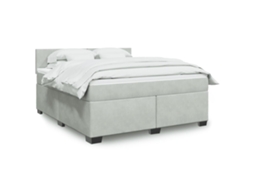 Vidaxl Cama Com Molas/colchão 180x200 Cm Veludo Cinzento-claro