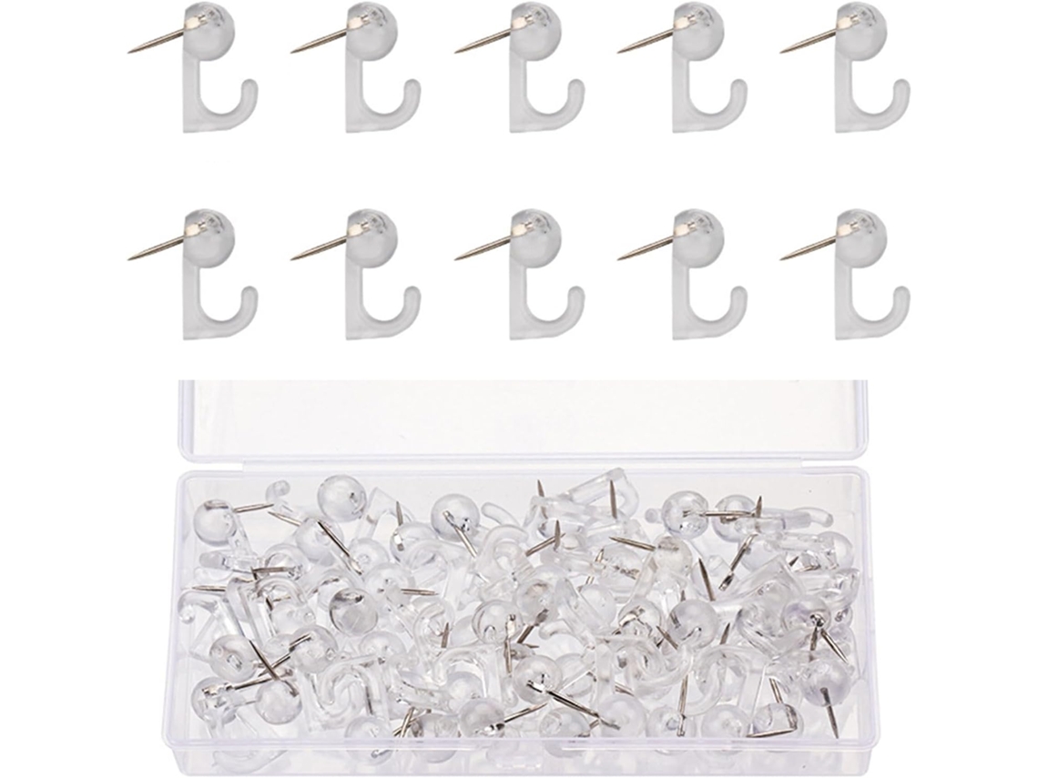 Conjunto De 50 60 80 160 Tachinhas Decorativas Com Clip Transparente Para Paredes Fotográficas Em Cortiça
