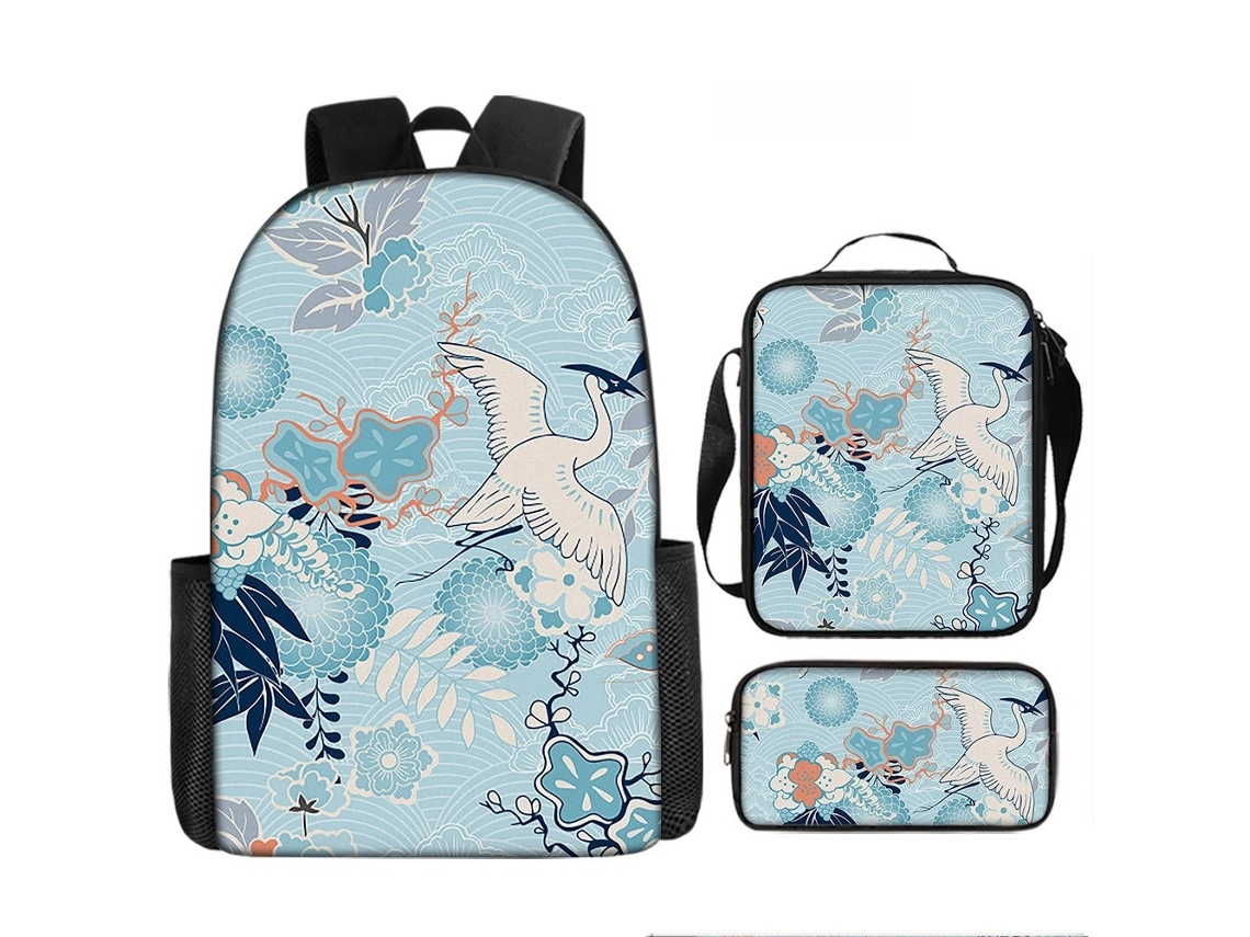 Mochila De Estudante 17 Polegadas - Conjunto 3 Peças Com Estojo E Lancheira Ideal Para Escola (estilo 5)