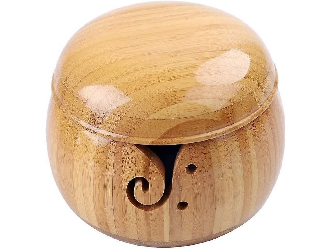 Cubo Tecido De Bambú, Recipiente De Armazenamento Artesanal Para Artesanato E Crochê
