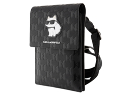 Karl Lagerfeld Bolsa De Ombro Para Telefone Monogram Ultra Elegante Preto