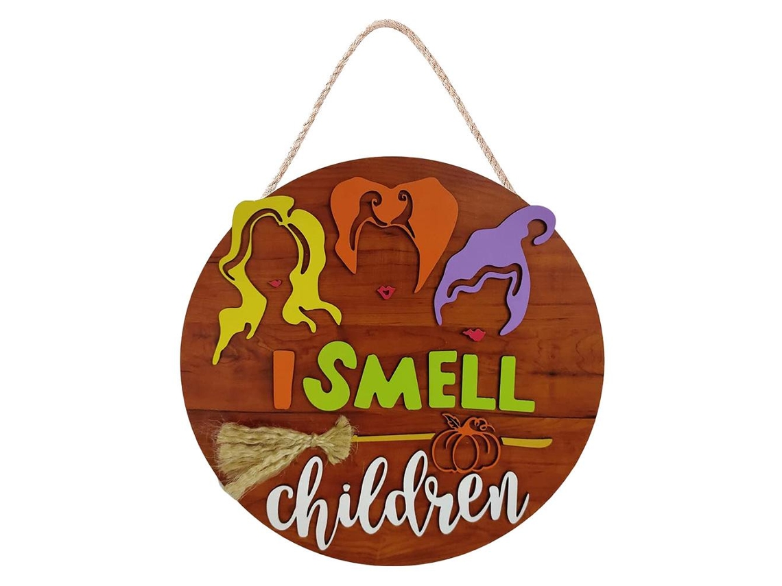 Placa Decorativa de Halloween com Bruxa para Porta e Parede Externa LAXISCREED