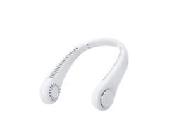 Ventilador de Pescoço MDUG, recarregável USB, silencioso, LCD, 3 velocidades, 1800mah (tipo C, branco)