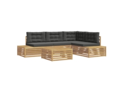 Maison Exclusive - 6 Unid. Conjunto De Sofás Para Exterior Poliéster Branco