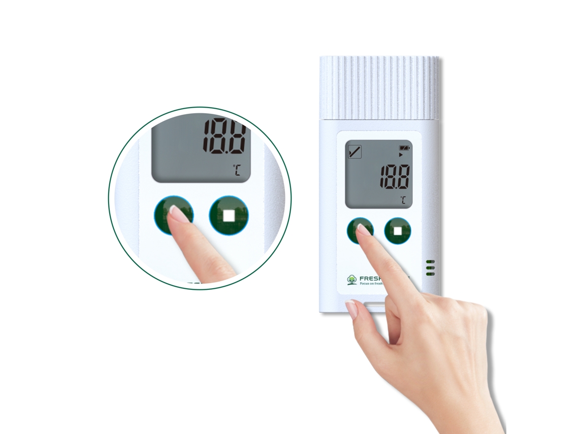 Gravador de temperatura USB Logger YURU para armazenamento de dados, exportação PDF/CSV para frio e logística