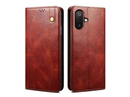 Capa De Celular De Couro Com Textura Crazy Horse E Cera De Óleo