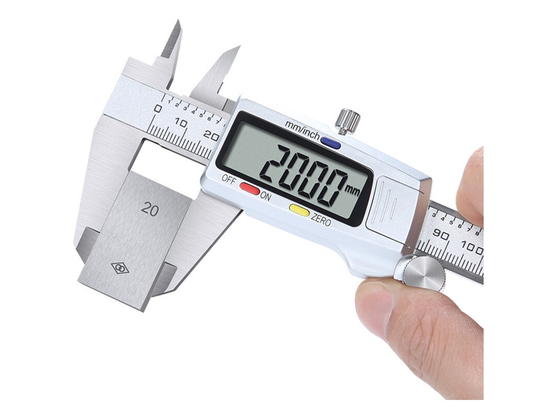 Grande Tela De Aço Inoxidável Display Digital Eletrônico Paquímetro Digital Display Plástico Relógio De Prata 0 150 Mm Regular Slowmoose