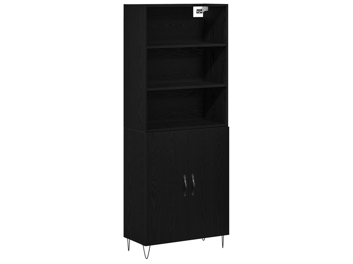 Conjunto 2 Buffet Moderno Vidaxl Preto Derivados De Madeira (69,5 X 34 X 180 Cm)