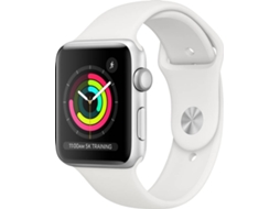 APPLE Watch Series 3 GPS 42 mm Prateado com Bracelete Desportiva Branco