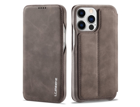Capa Quedas Para Iphone 15 Pro Max Lc.imeeke Pele Sintética Com Porta-cartões Castanho