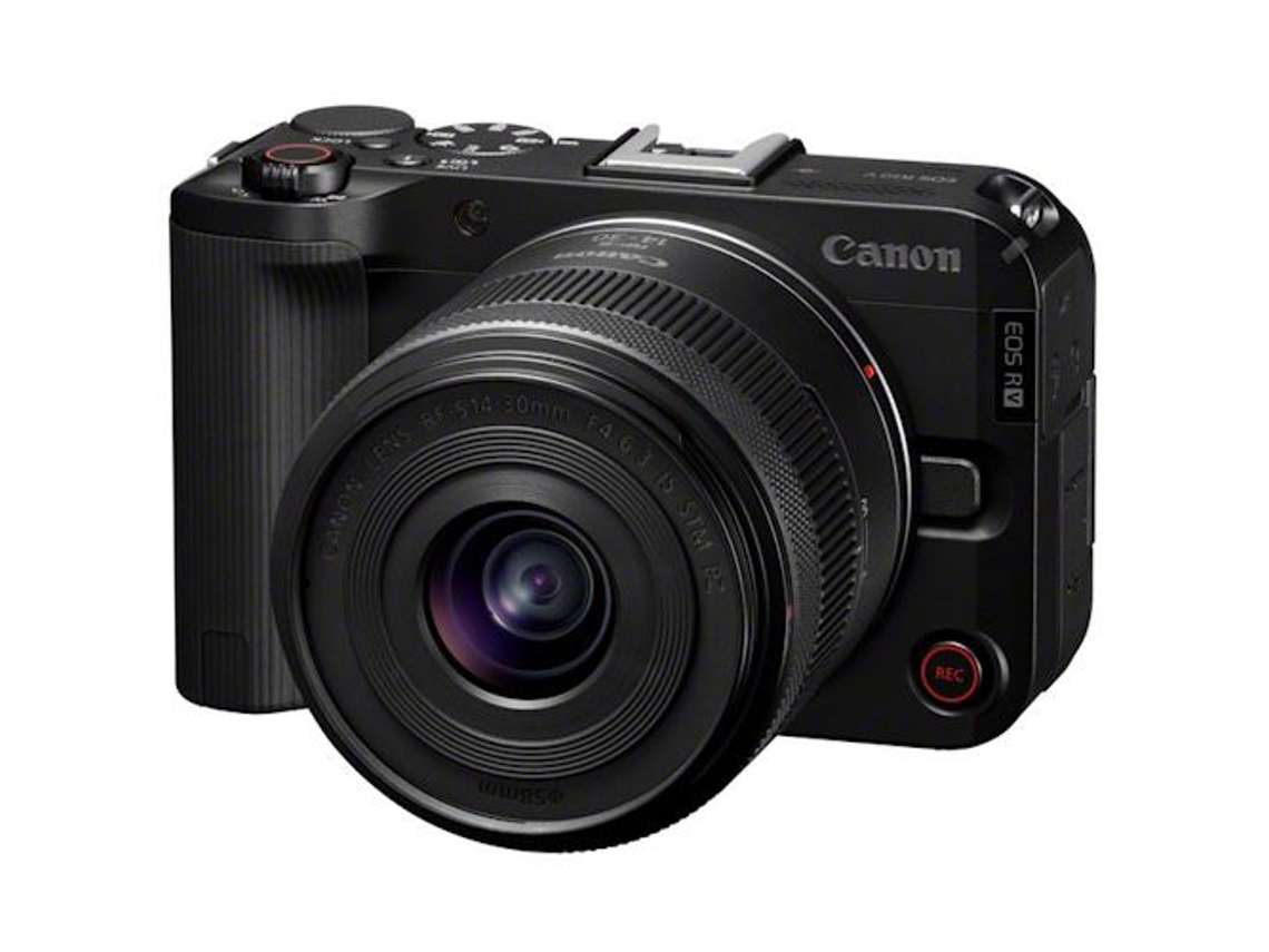 Máquina Fotográfica Mirrorless CANON EOS R50V + Objetiva RF-S 14-30mm F4-6.3 IS STM PZ (Encaixe: Canon RF - APS-C)