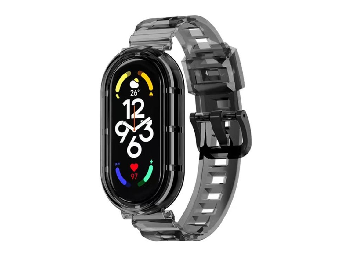 Capa para Xiaomi Smart Band 10/9/8 Pc com Transparente Preto XIAOMOYU