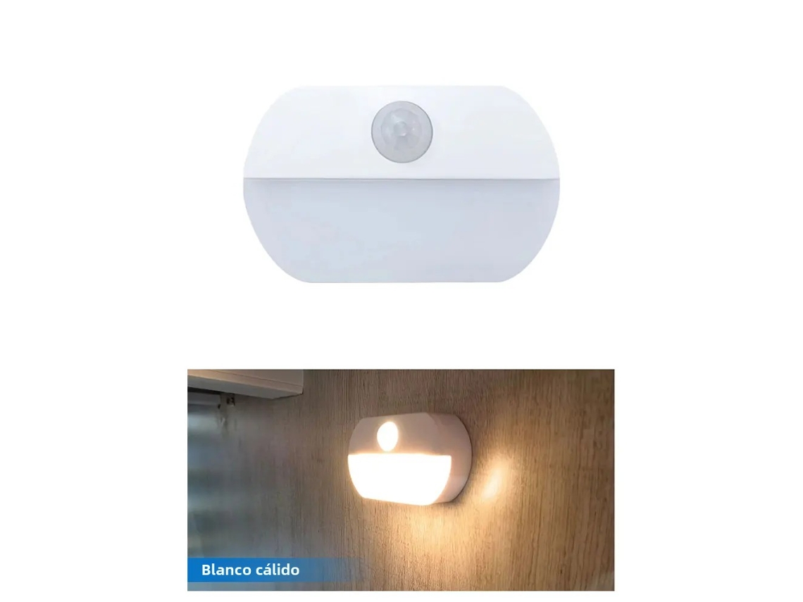 Luz Noturna Led com Sensor Infravermelho, para Montagem na Parede, com Bateria Integrada. MDUG (4 Unidades)