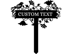 Placa De Metal Personalizada Para Jardim Com Estaca – Placa Externa À Prova D'água E Personalizável Para E – O
