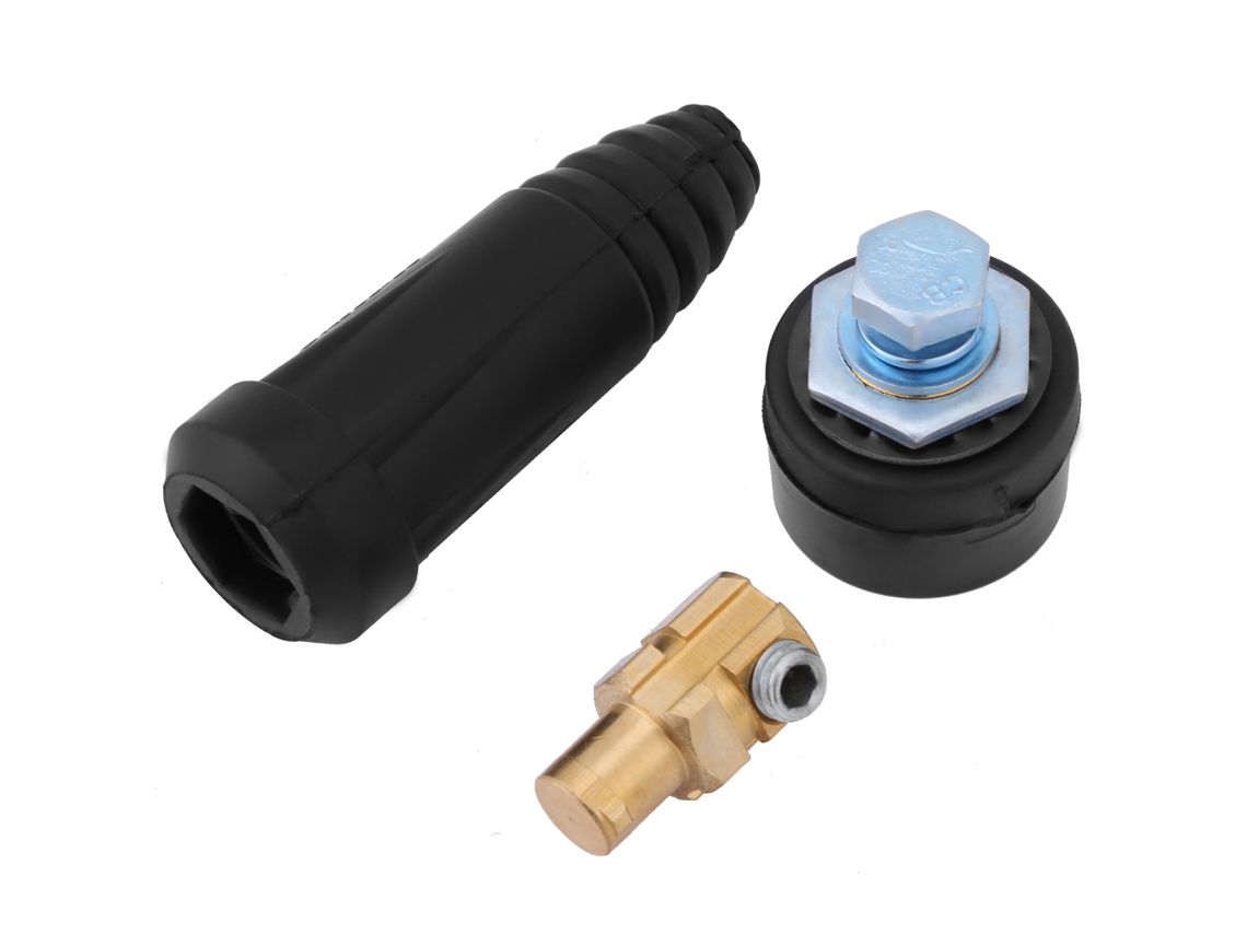 1 Conjunto De Conector Rápido De Cabo De Soldagem Estilo Europeu 35-50mm2 Preto Adaptador De União Rápida