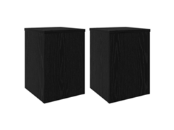 Conjunto 2 Suporte Para Plantas Internas Vidaxl Preto Derivados De Madeira (25 X 25 X 35 Cm)