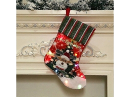 Kit De Meias De Natal Com Led, Boneco De Neve 3d Brilhante, Suporte Para Pinguim E Luz Noturna. Hengjian