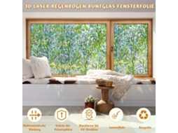 Película Para Janelas Com Proteção De Privacidade, Adesivos De Vidro Arco, Íris Para Casa Com Proteção Uv(flor, 40 Cm X 500)