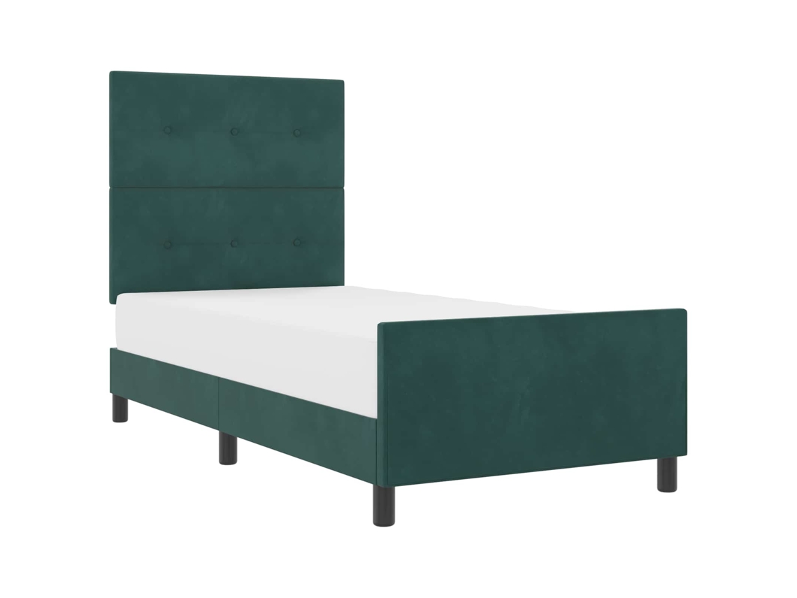 Cama Box com Cabeceira Verde escuro 80x200 cm Veludo MAISON EXCLUSIVE