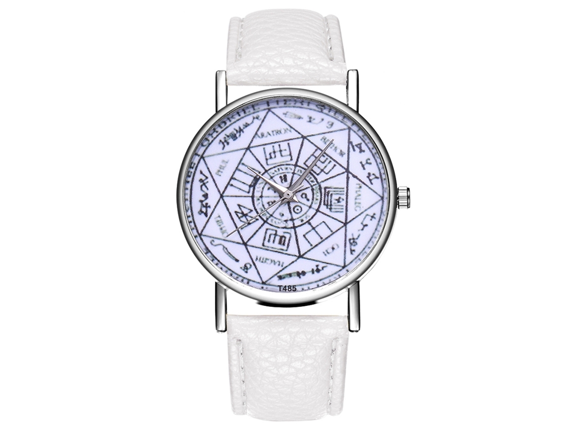 Relógio de Pulso de Quartzo para Casais com Pulseira de Couro Estilo Moderno Branco