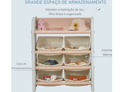 Estante Infantil HOMCOM Azul (HDPE - 76x36x92cm)