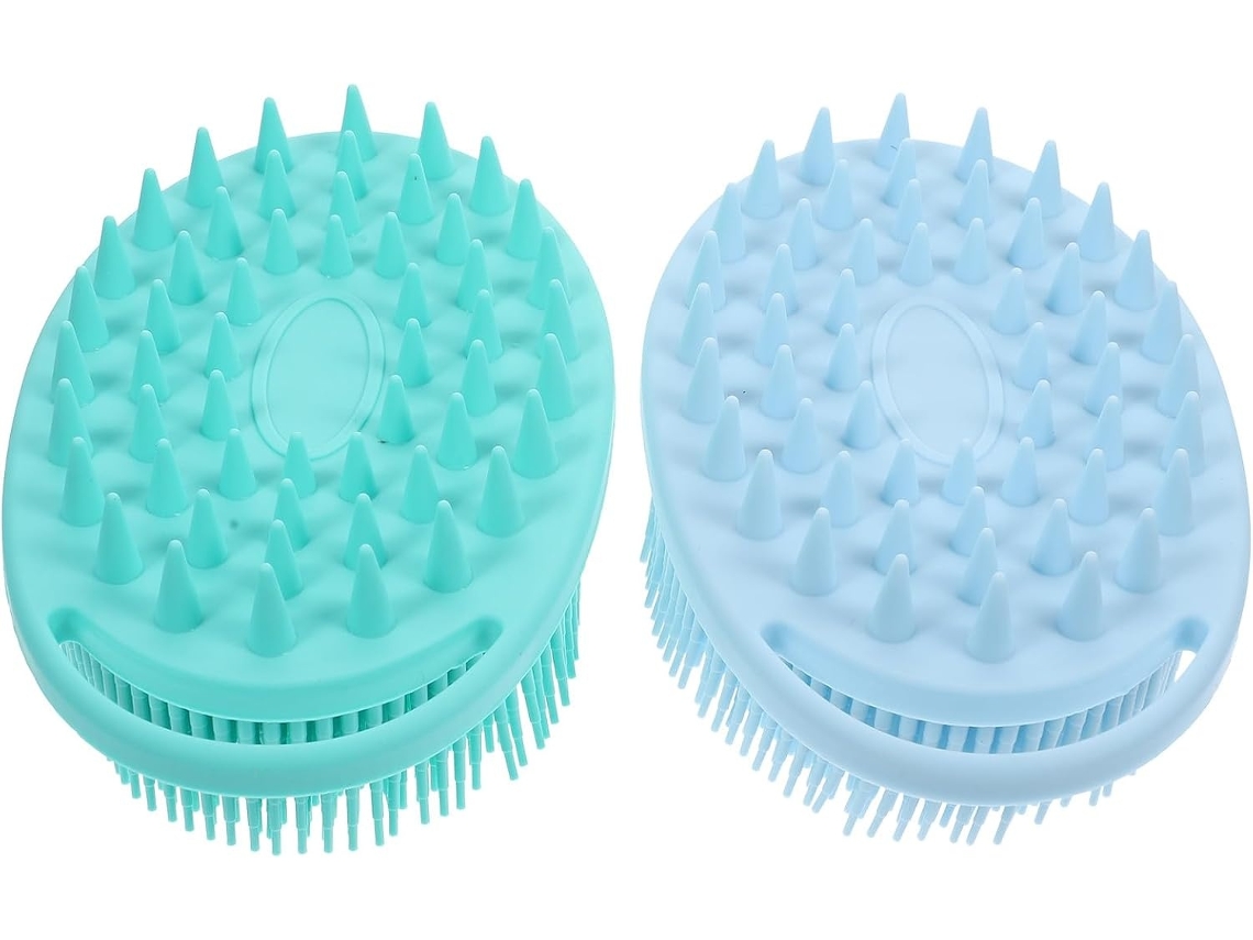 Lurelia Kit De 2 Escovas De Silicone Para Banho De Cuidado Corporal, Dupla Face, Pega Ergonómica E Massagem Suave, Uso Diário Suave