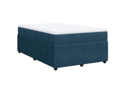 Cama Boxspring com Colchão 120x190cm Veludo Azul Escuro MAISON EXCLUSIVE