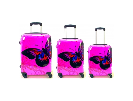 Conjunto De Mala De Viagem De 3 Peças Rodas 360º 4 Rodas Duplas À Prova D'Água Resistente Leve Seguro COSHANO