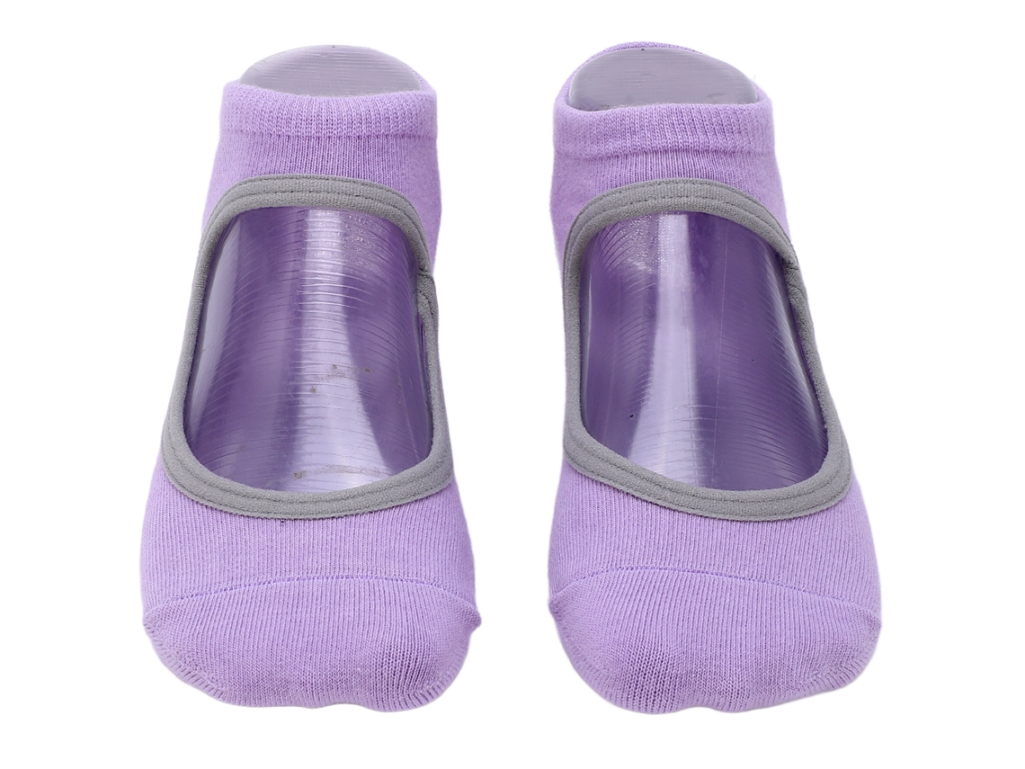 Meias De Pilates Feminino Antiaderente Sem Costas Respiráveis Para Yoga Fitness Esportes Roxo