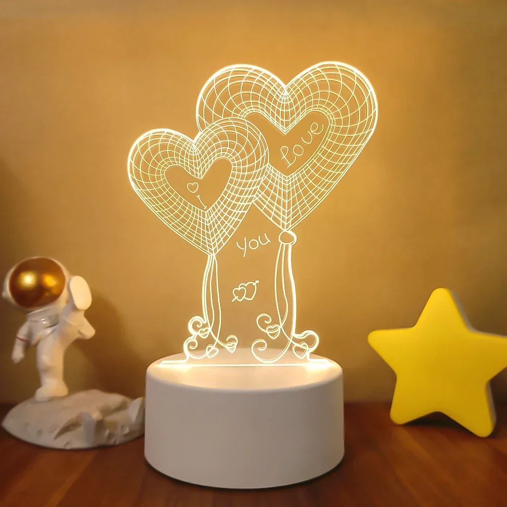 Luminária Noturna Led 3d Criativa, Luz Decorativa para Casa MDUG (luz de 3 Cores)
