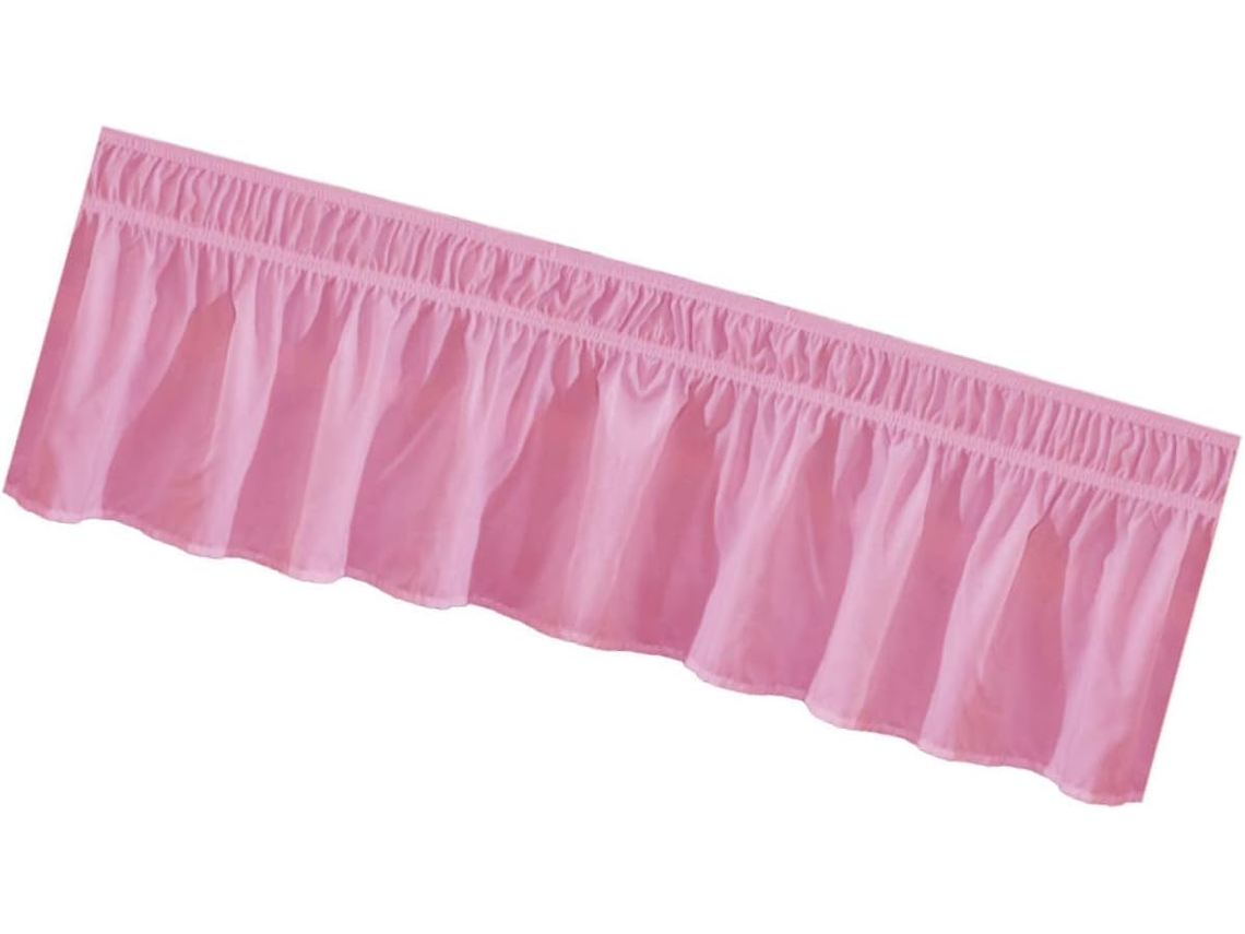 Saia De Cama Elástica, Cor Sólida, Capa De Prática Com Plissada, Rosa, Tamanho Solteiro...