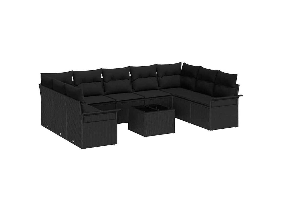 Conjunto de sofá de jardim 10 unidades Bege Vime Pe MAISON EXCLUSIVE
