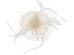 Fascinator De Encaixe Em Malha Bege E Fibra Para Mulheres